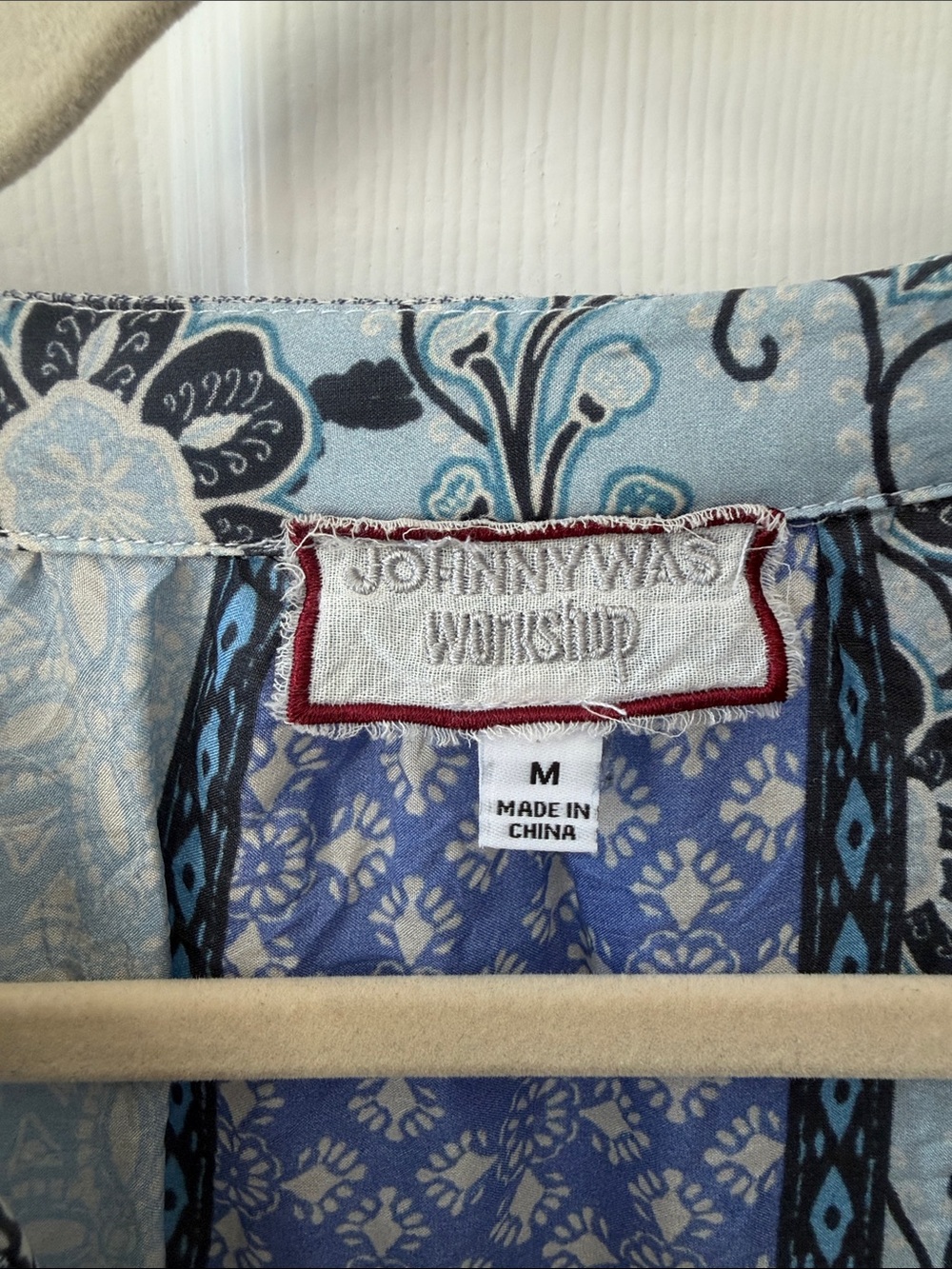 Johnny Was Dusty Blue Embroidered Gauze Tunic Top - Picture 2 of 5